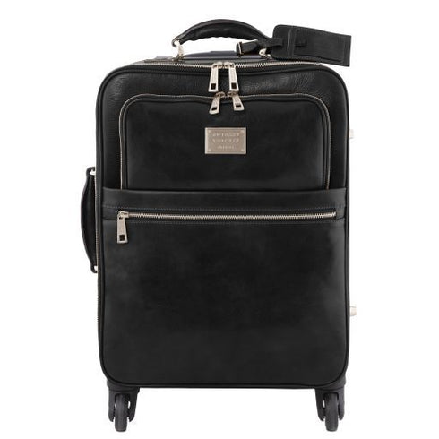 TL Voyager - 4 Wheels vertical leather trolley